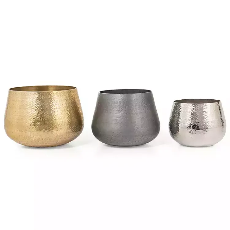 Kirklands Home Hammered Metal Retta Planter Gold Hot