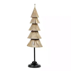 Christmas Decorations>Kirklands Home Iron Christmas Tree on Black Base, 35 in. Gold