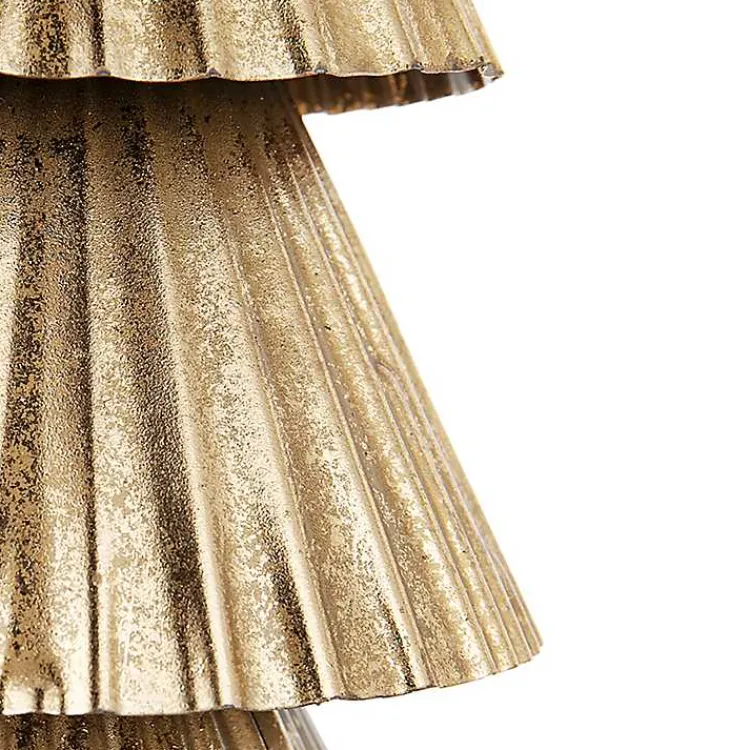 Christmas Decorations>Kirklands Home Iron Christmas Tree on Black Base, 35 in. Gold