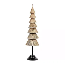 Christmas Decorations>Kirklands Home Iron Christmas Tree on Black Base, 47 in. Gold