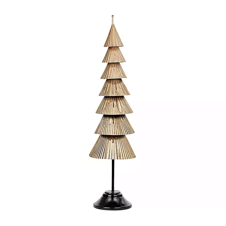 Christmas Decorations>Kirklands Home Iron Christmas Tree on Black Base, 47 in. Gold