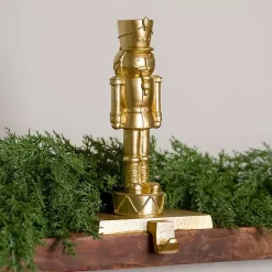 Christmas Stockings & Stocking Holders>Kirklands Home Iron Nutcracker Stocking Holder Gold