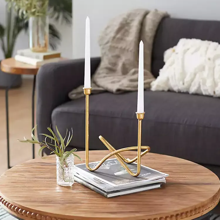 Candle Holders>Kirklands Home Iron Taper Candle Holder Gold