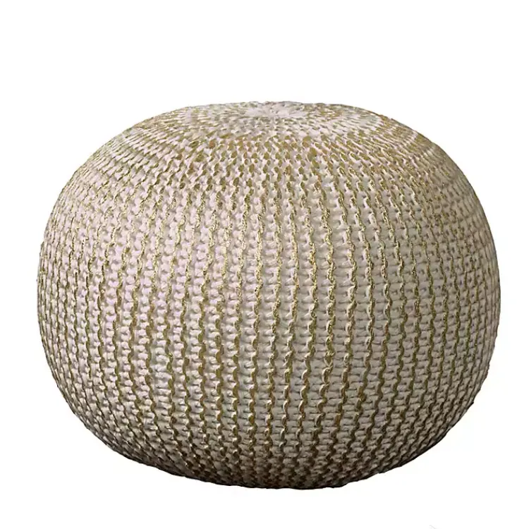 Poufs & Floor Cushions>Kirklands Home Knit Frankie Pouf Gold