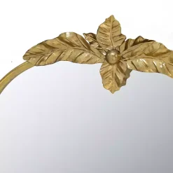 Kirklands Home Gold Leaves Arched Wall Mirror, 24x36 in. New