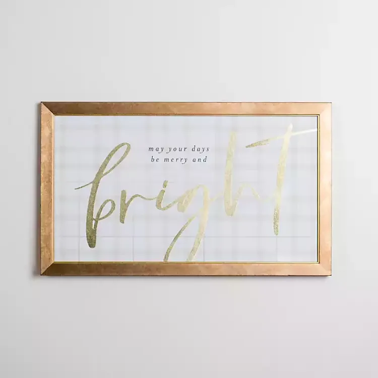 Christmas Art & Wall Decor>Kirklands Home Gold May Your Days Be Merry & Bright Wall Plaque