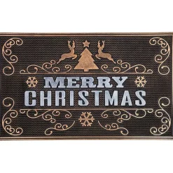 Outdoor Christmas Decorations>Kirklands Home Gold Merry Christmas Rubber Doormat