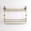 Kirklands Home Gold Metal & Textured Glass 2-Tier Wall Shelf Best