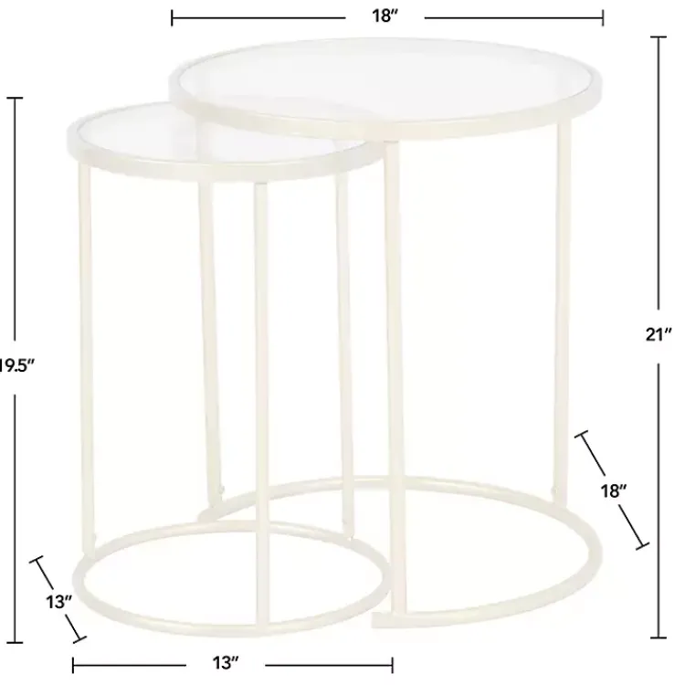 Kirklands Home Gold Metal and Glass Nesting 2-pc Accent Table Set Outlet