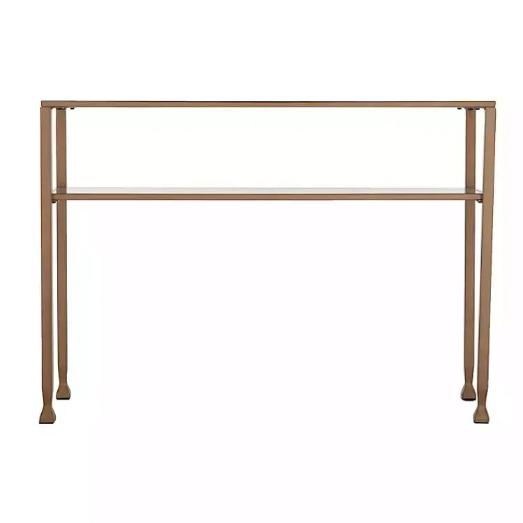 Kirklands Home Metal and Tempered Glass Console Table Gold