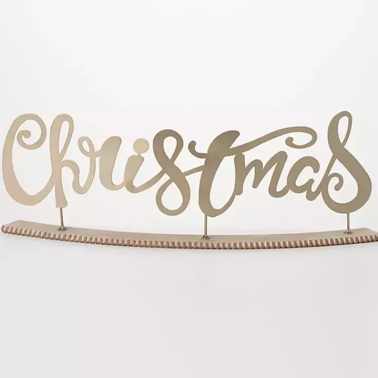 Christmas Decorations>Kirklands Home Metal Christmas Tabletop Sign Gold