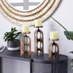 Candle Holders>Kirklands Home Metal Cutout Candle Holders, Set of 3 Gold