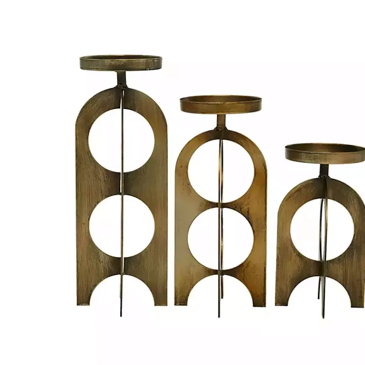 Candle Holders>Kirklands Home Metal Cutout Candle Holders, Set of 3 Gold