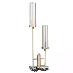 Kirklands Home Metal Double Stem Table Lamp Gold Clearance