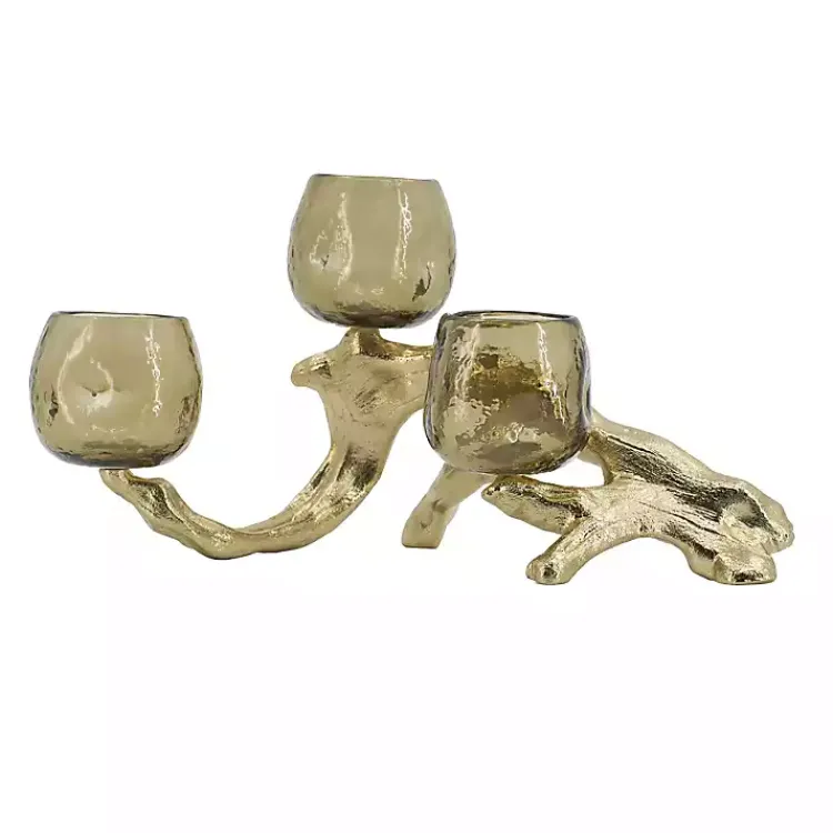 Candle Holders>Kirklands Home Metal Driftwood Votive Candle Holder Gold