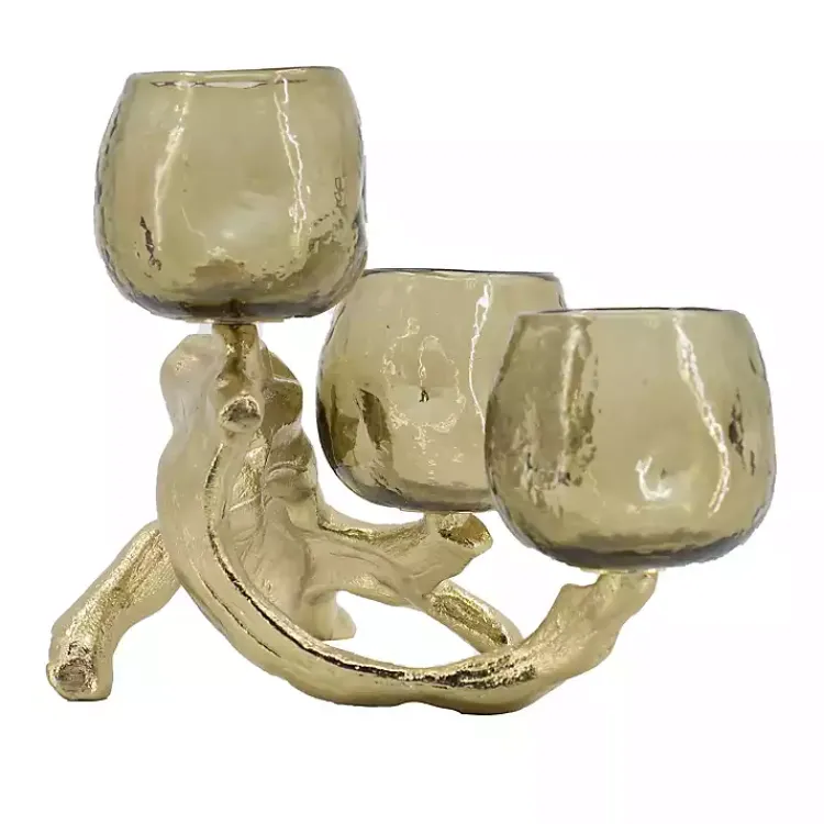 Candle Holders>Kirklands Home Metal Driftwood Votive Candle Holder Gold