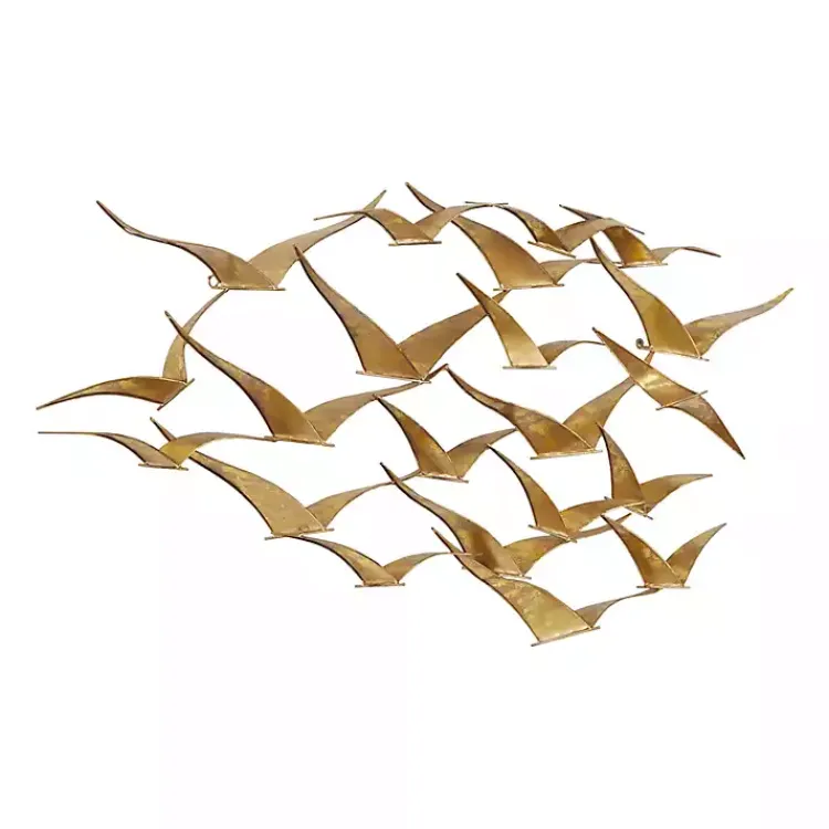 Kirklands Home Metal Flock of Birds Wall Plaque Gold Hot