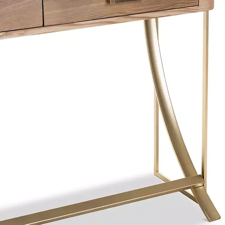 Kirklands Home Gold Metal Frame Two-Drawer Console Table Outlet
