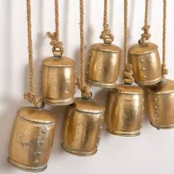 Christmas Art & Wall Decor>Kirklands Home Metal Hanging Bells Wall Decoration Gold