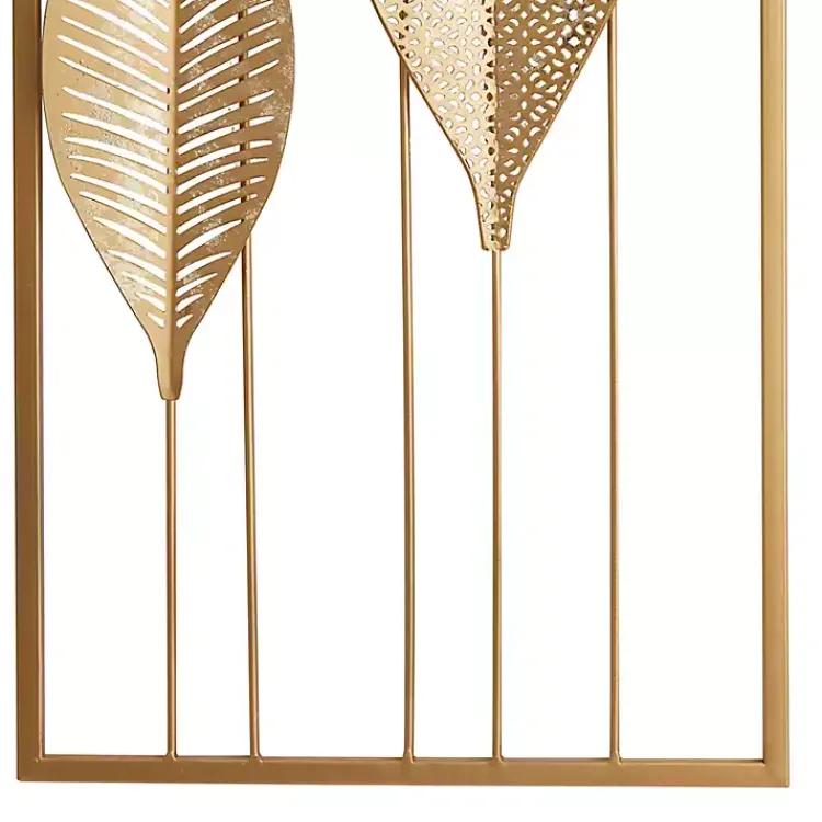 Kirklands Home Metal Leaves Wall Plaques, Set of 2 Gold