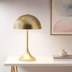 Kirklands Home Metal 2-Light Dome Table Lamp Gold