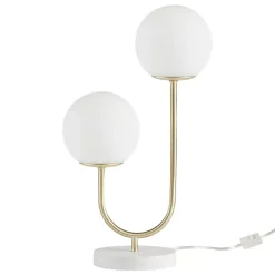 Kirklands Home Gold Metal 2-Light Zusa Modern Table Lamp White Best