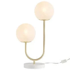 Kirklands Home Gold Metal 2-Light Zusa Modern Table Lamp White Best