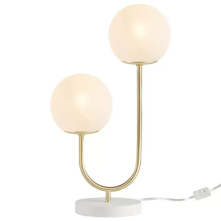 Kirklands Home Gold Metal 2-Light Zusa Modern Table Lamp White Best
