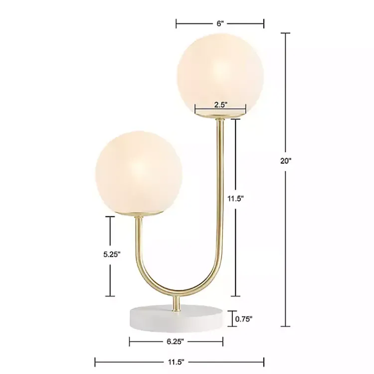 Kirklands Home Gold Metal 2-Light Zusa Modern Table Lamp White Best