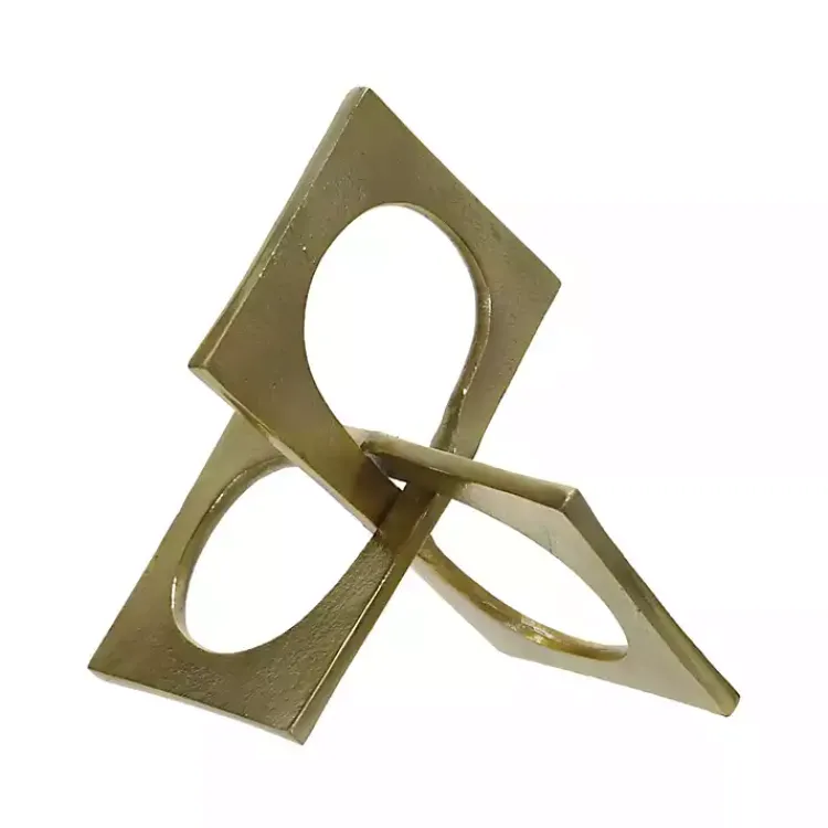 Statues & Figurines>Kirklands Home Metal Linked Squares Sculpture Gold