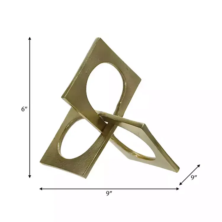 Statues & Figurines>Kirklands Home Metal Linked Squares Sculpture Gold