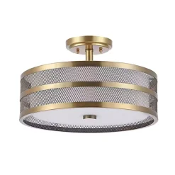 Kirklands Home Metal Mesh Flush Mount Light Gold
