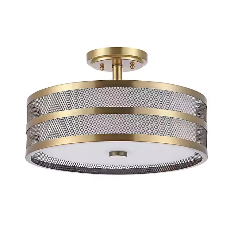 Kirklands Home Metal Mesh Flush Mount Light Gold