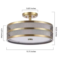 Kirklands Home Metal Mesh Flush Mount Light Gold