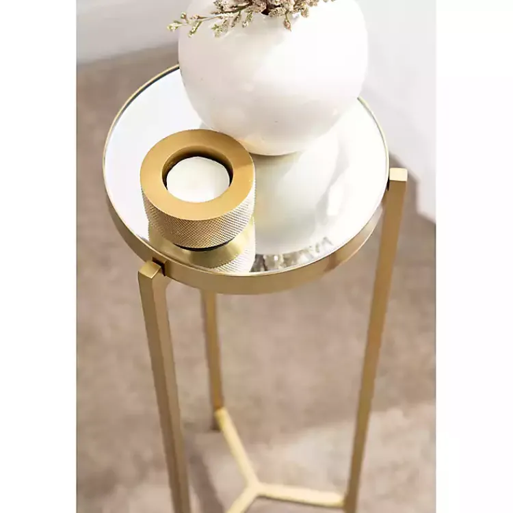 Kirklands Home Metal Mirrored Tabletop Aguilar Drink Table Gold Online