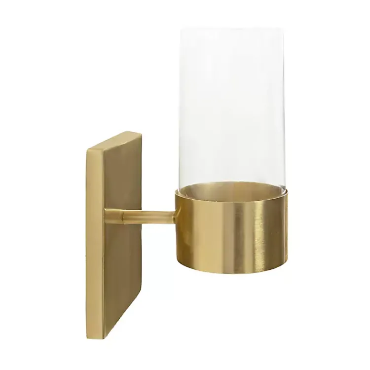 Sconces>Kirklands Home Gold Metal Modern Sconce