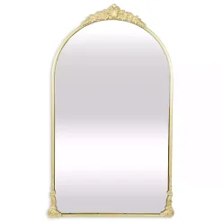 Kirklands Home Metal Modern Victorian Wall Mirror Gold Clearance