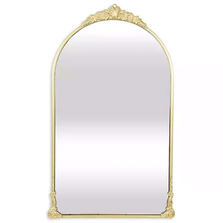Kirklands Home Metal Modern Victorian Wall Mirror Gold Clearance