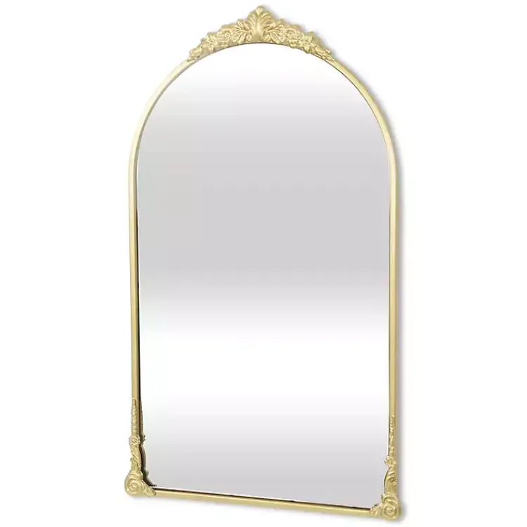 Kirklands Home Metal Modern Victorian Wall Mirror Gold Clearance