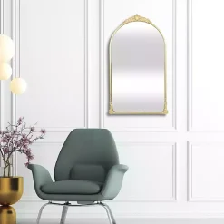 Kirklands Home Metal Modern Victorian Wall Mirror Gold Clearance