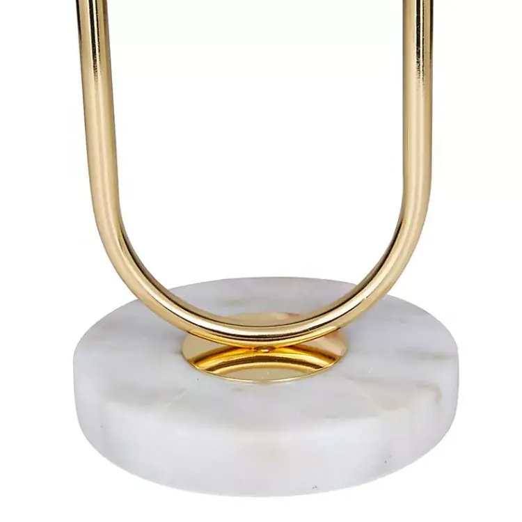Kirklands Home Metal Open Loop Stem White Round Table Lamp Gold Best