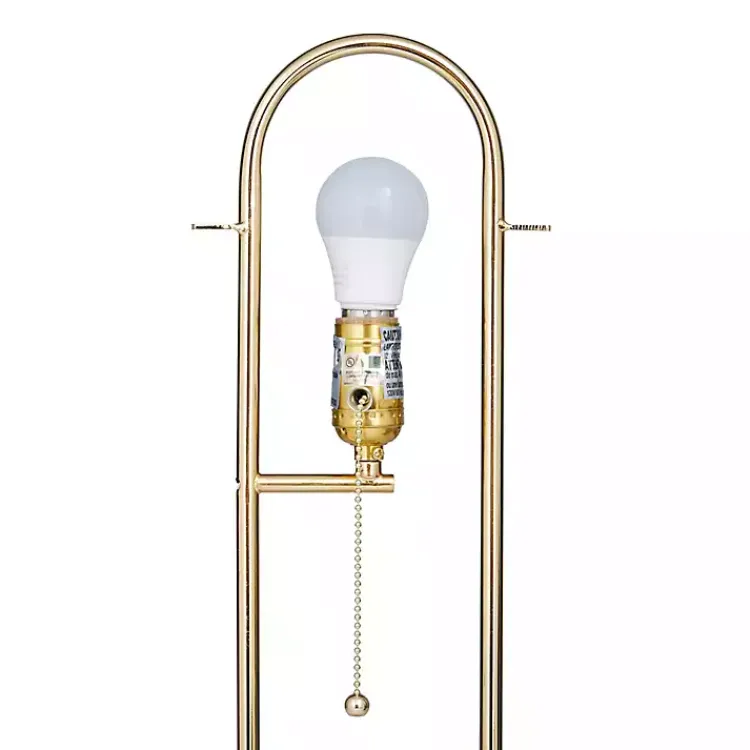 Kirklands Home Metal Open Loop Stem White Round Table Lamp Gold Best