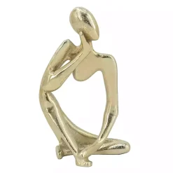 Statues & Figurines>Kirklands Home Metal Pondering Figure II Sculpture Gold