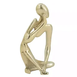 Statues & Figurines>Kirklands Home Metal Pondering Figure II Sculpture Gold