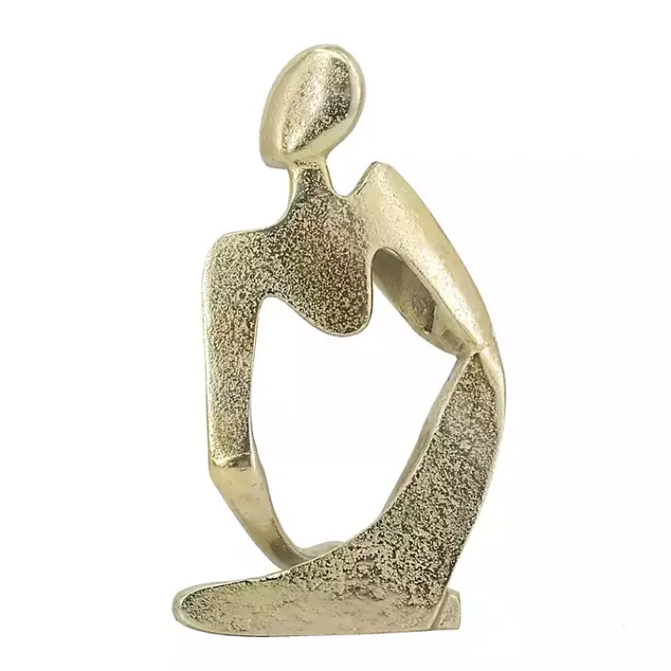 Statues & Figurines>Kirklands Home Metal Pondering Figure II Sculpture Gold
