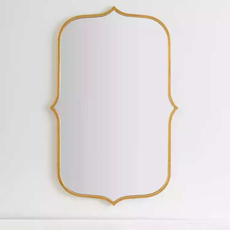 Kirklands Home Gold Metal Scallop Linear Mirror Hot