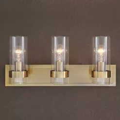 Kirklands Home Metal 3-Shade Vanity Light Gold Sale