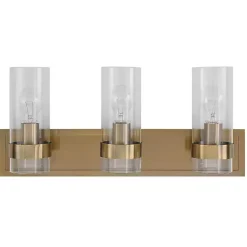 Kirklands Home Metal 3-Shade Vanity Light Gold Sale