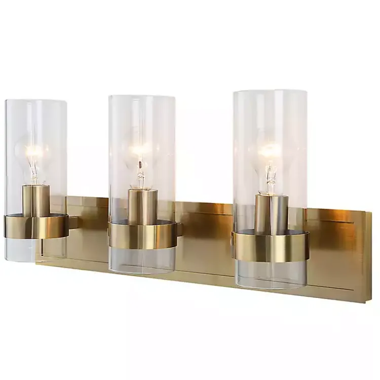 Kirklands Home Metal 3-Shade Vanity Light Gold Sale