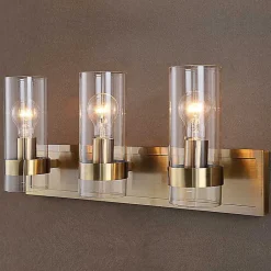 Kirklands Home Metal 3-Shade Vanity Light Gold Sale
